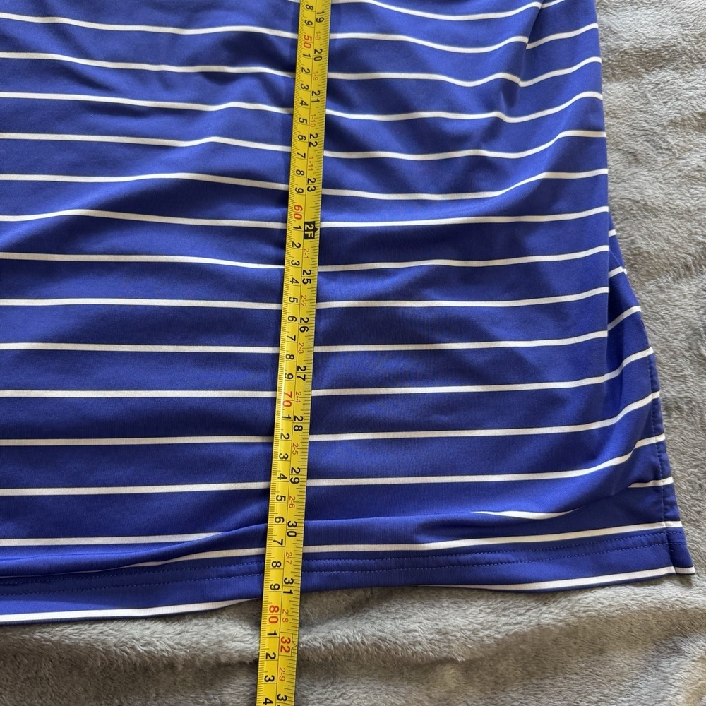 RLX Polo Shirt Mens L Blue White Stripe Golf Performance Stretch Ralph Lauren - Picture 8 of 10